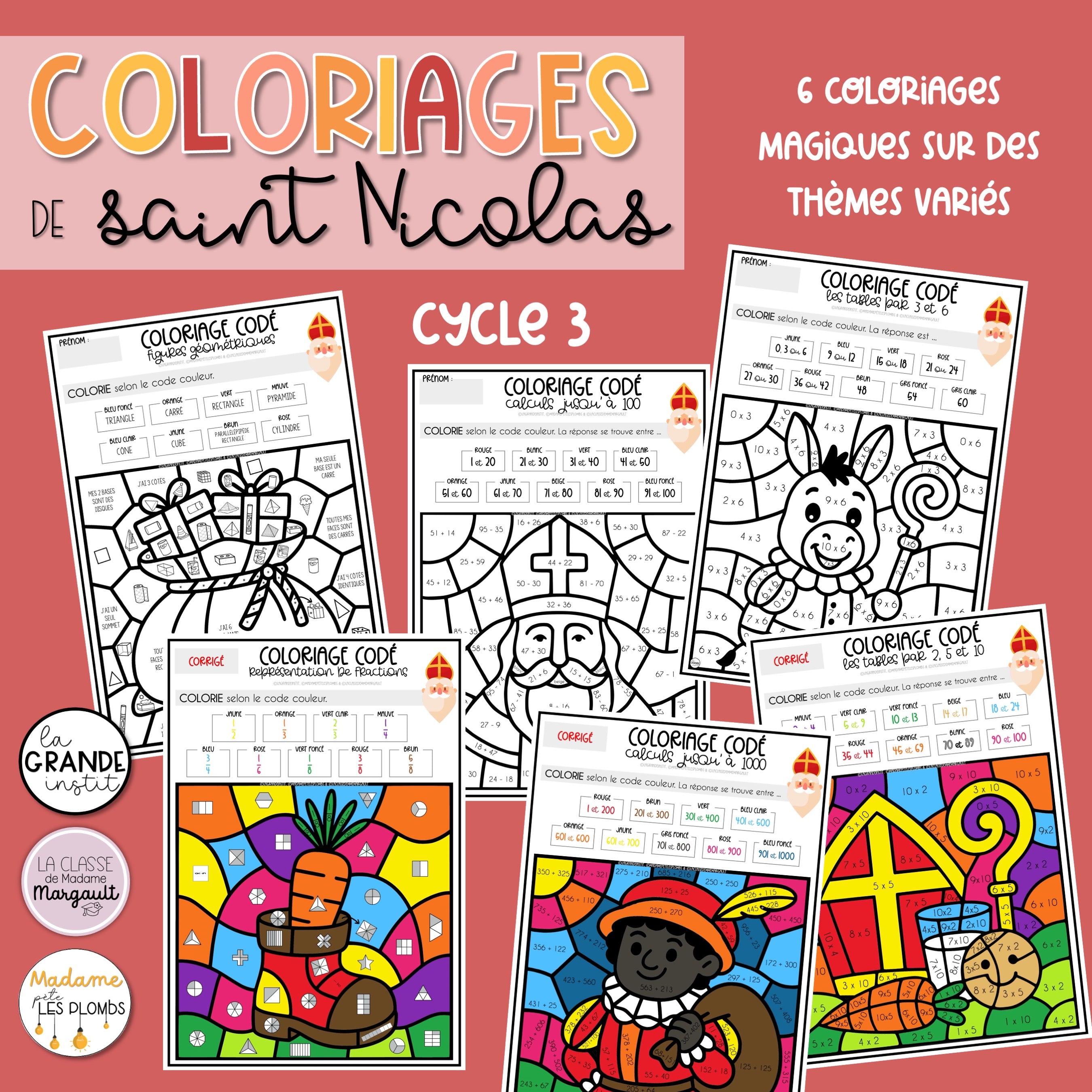 Coloriages codés - Saint-Nicolas