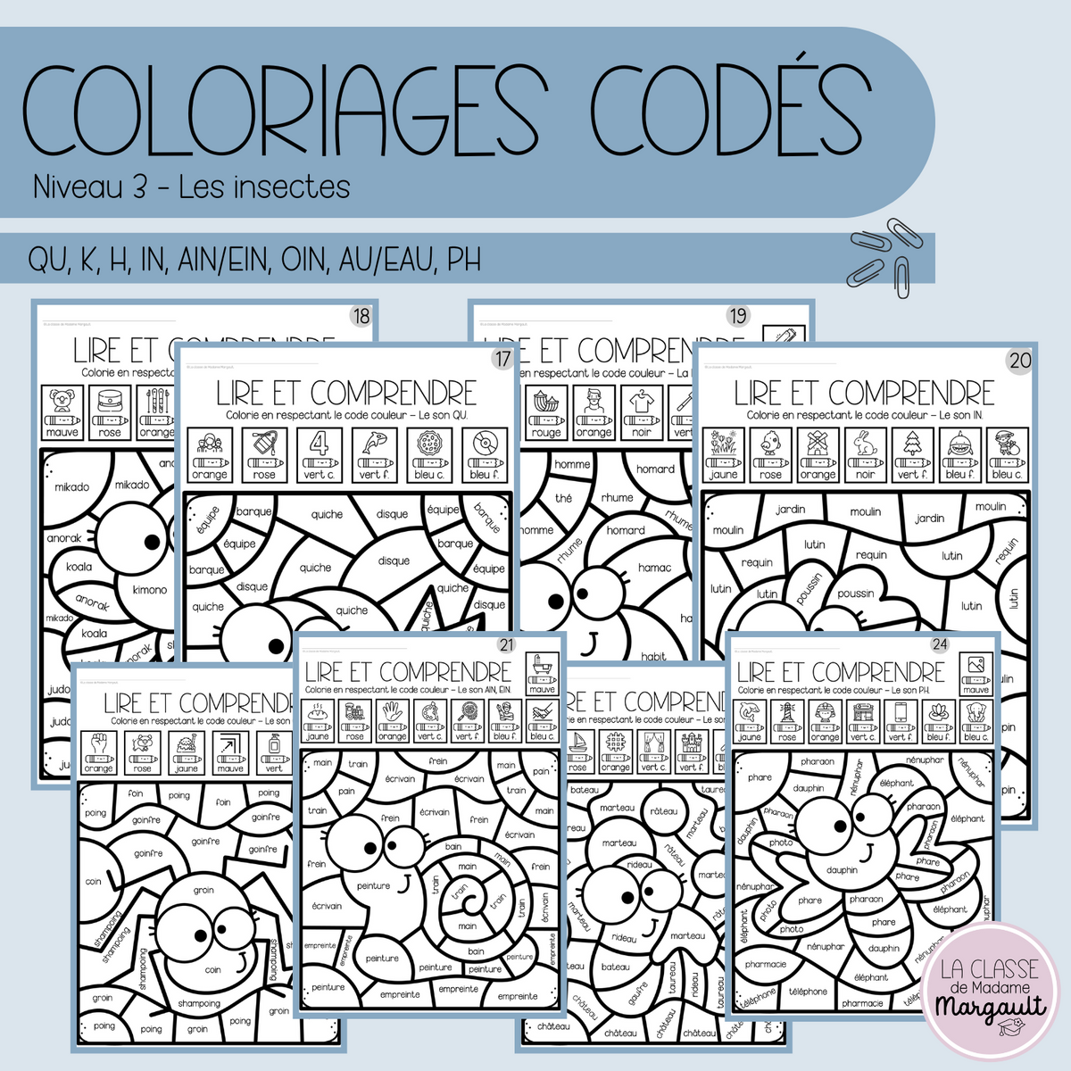 Coloriages codés - Lecture (3) – La classe de Madame Margault