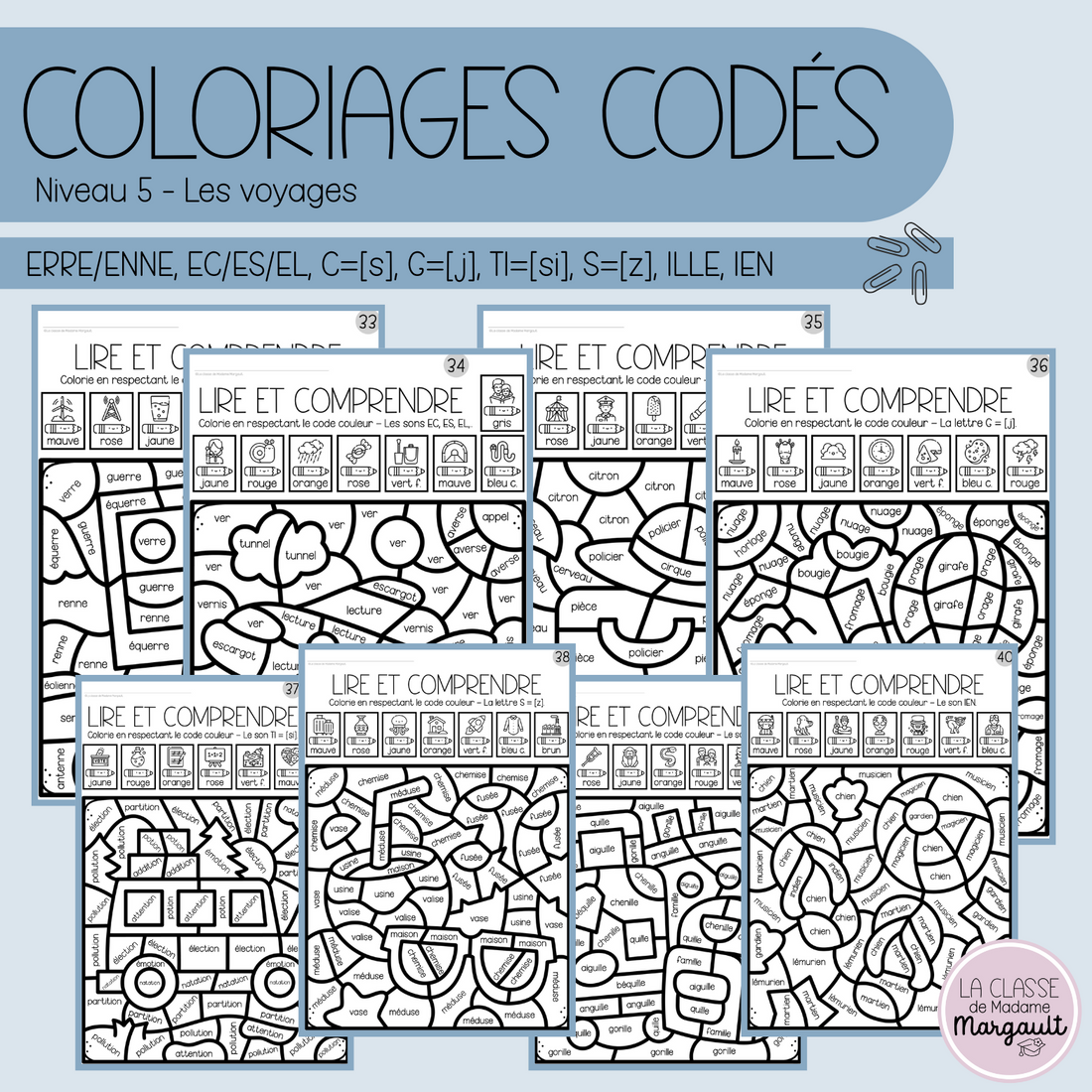 Coloriages codés - Lecture (5) – La classe de Madame Margault