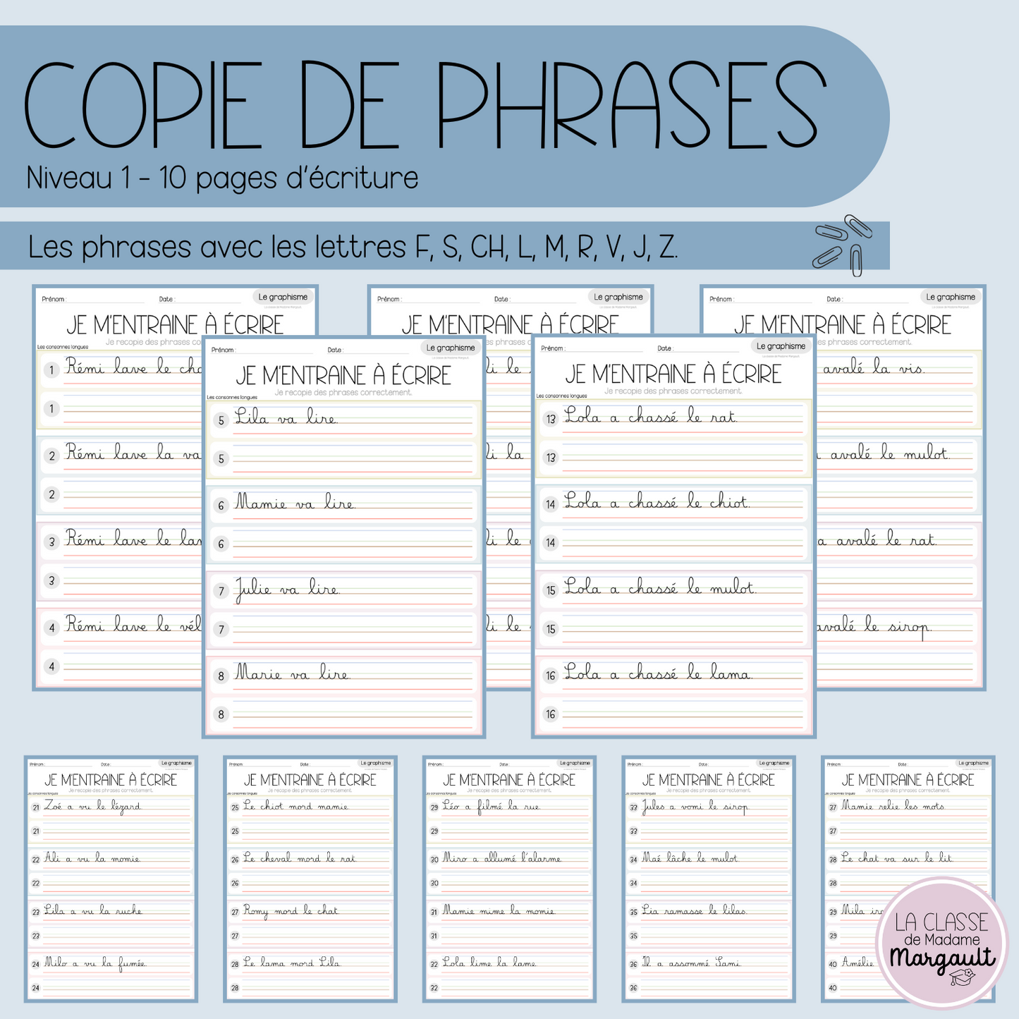 Copie de phrases - Niveau 1