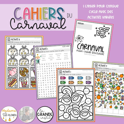 Des cahiers d'activités pour le carnaval