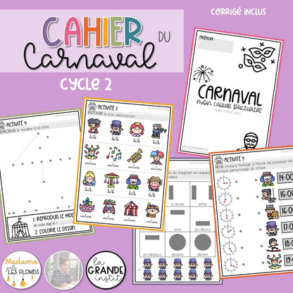 Des cahiers d'activités pour le carnaval
