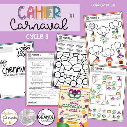 Des cahiers d'activités pour le carnaval
