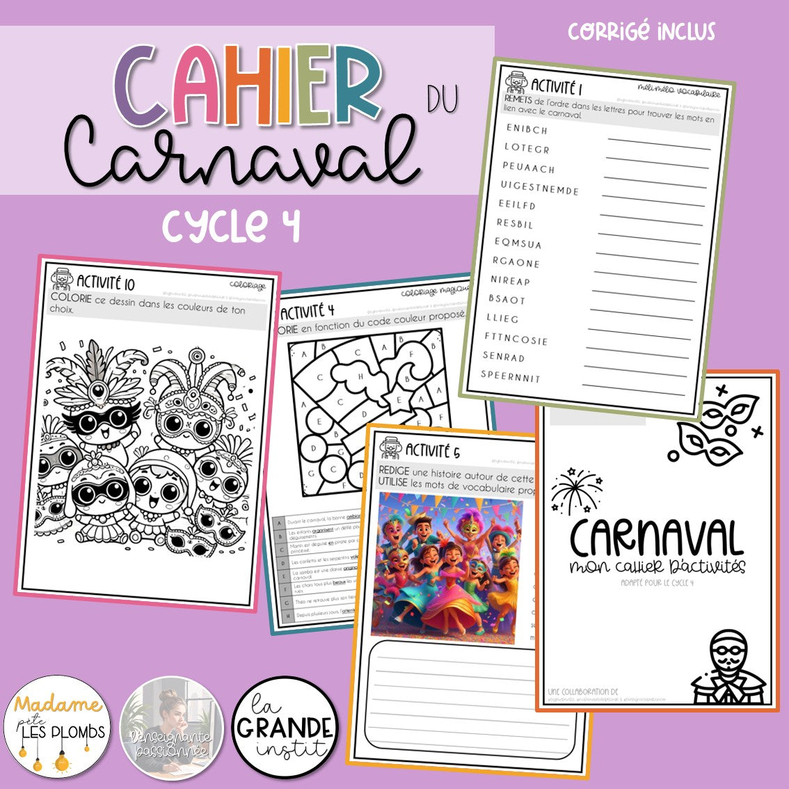 Des cahiers d'activités pour le carnaval