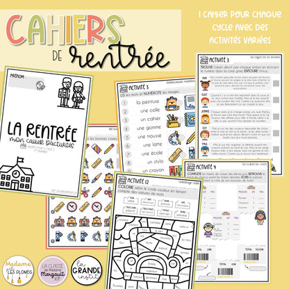 Des cahiers d'activités pour la rentrée scolaire