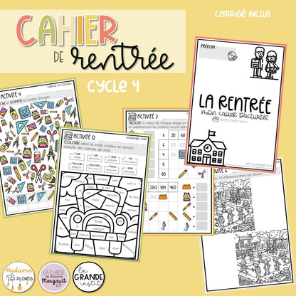 Des cahiers d'activités pour la rentrée scolaire