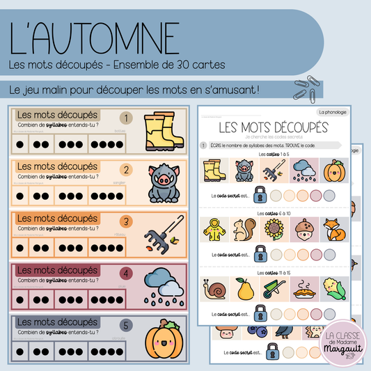 Jeu des syllabes - L'automne