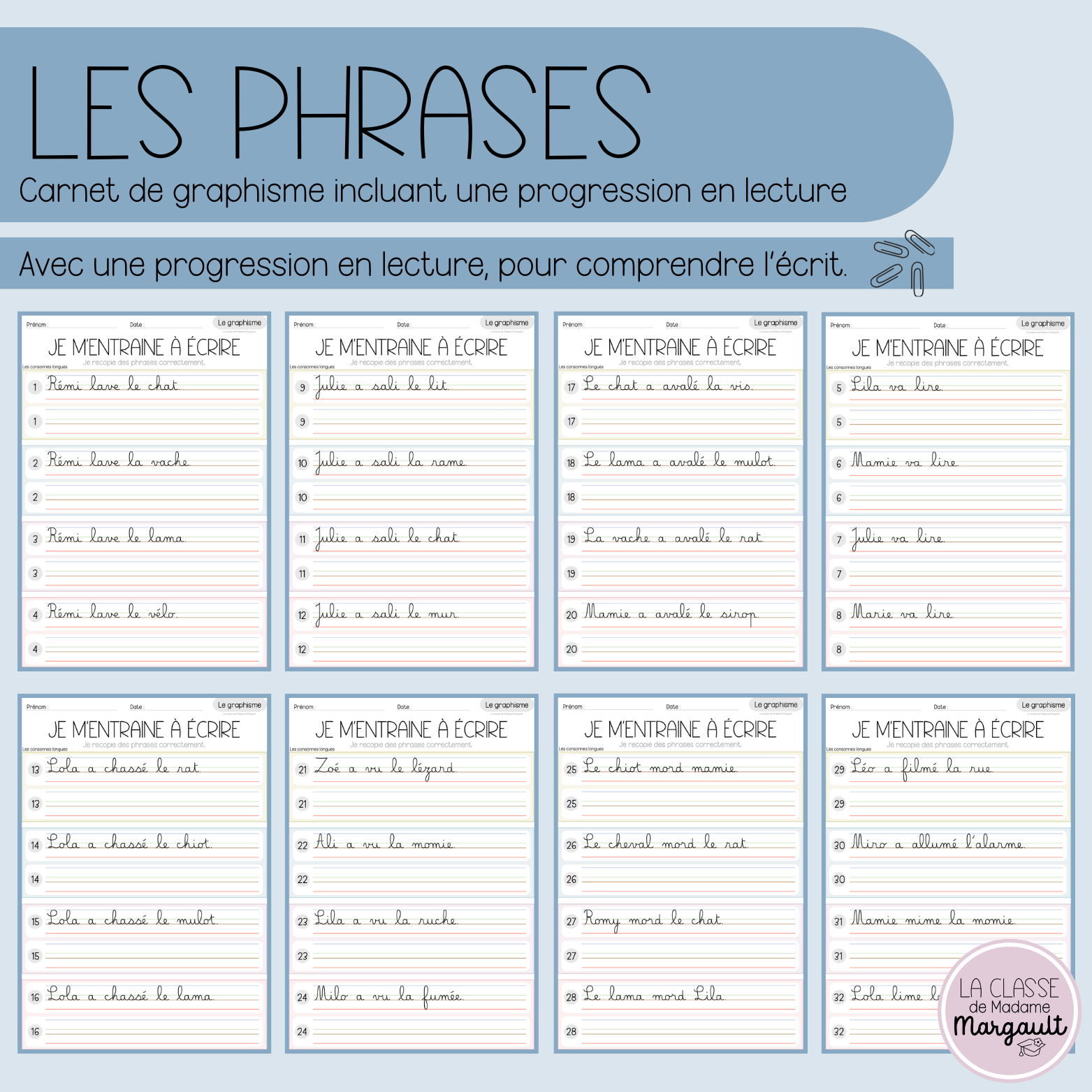 Graphisme - Les phrases – La classe de Madame Margault