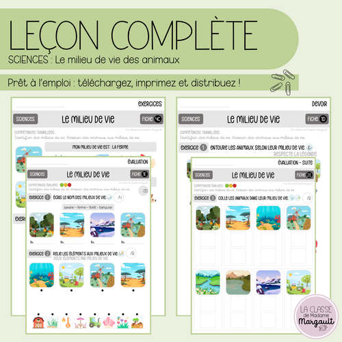 Leçon - Le milieu de vie (des animaux)