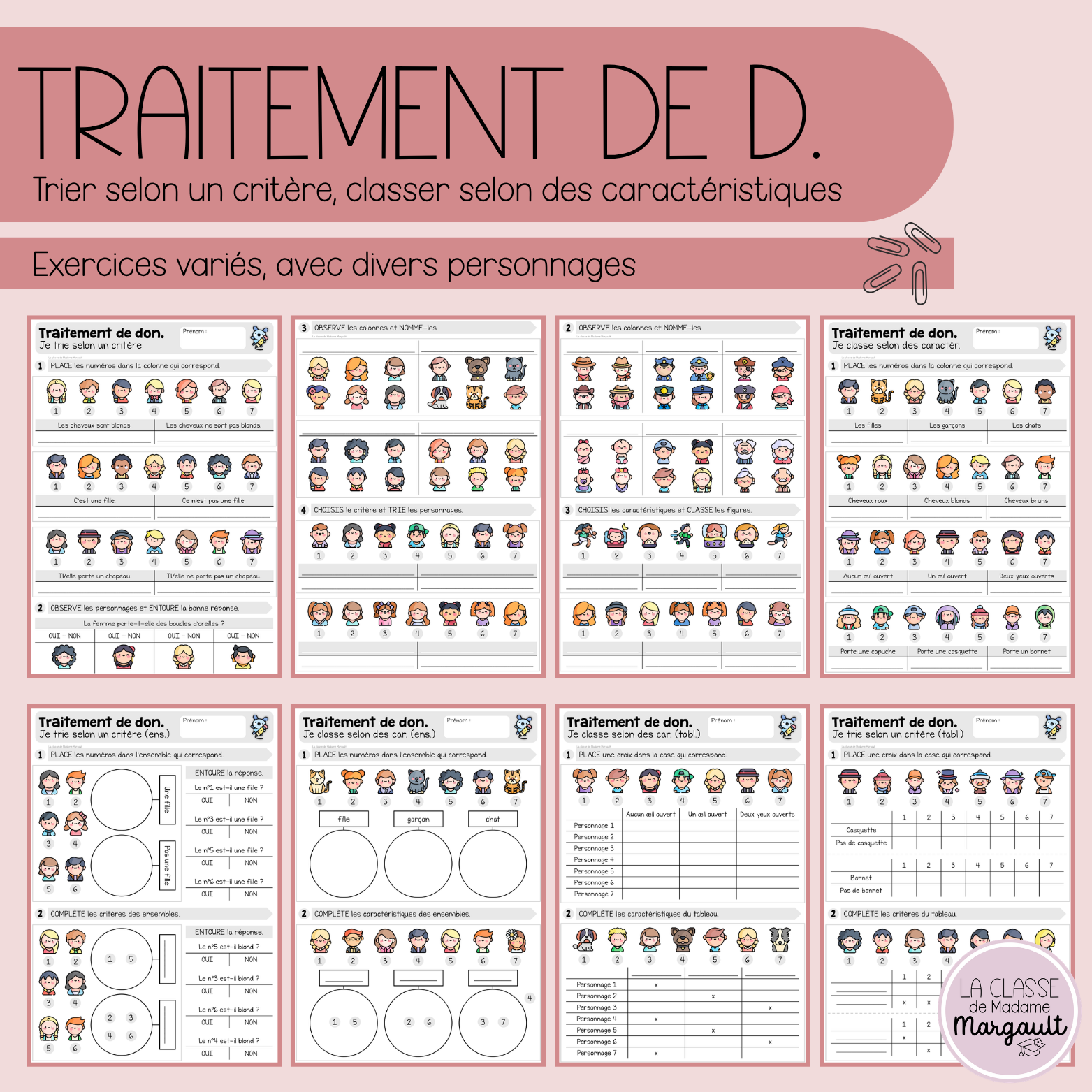 Trier et classer - Exercices